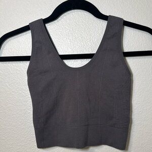 GYMSHARK CROPPED TANK IN CHARCOAL GREY SIZE SMALL